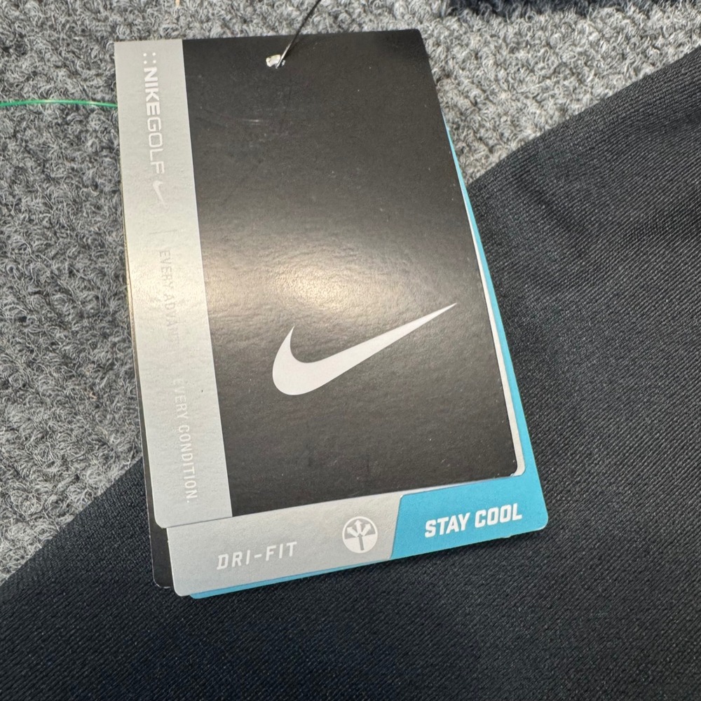 Nike Golf Dri-FIT Polo Shirt Mens Medium Black Mello Yello Logo NWT New - Picture 5 of 7
